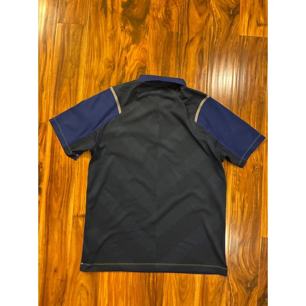 Nike Golf Tour Performance Dri-FIT Polo Shirt Mens Large Navy Blue Volt 0086‎